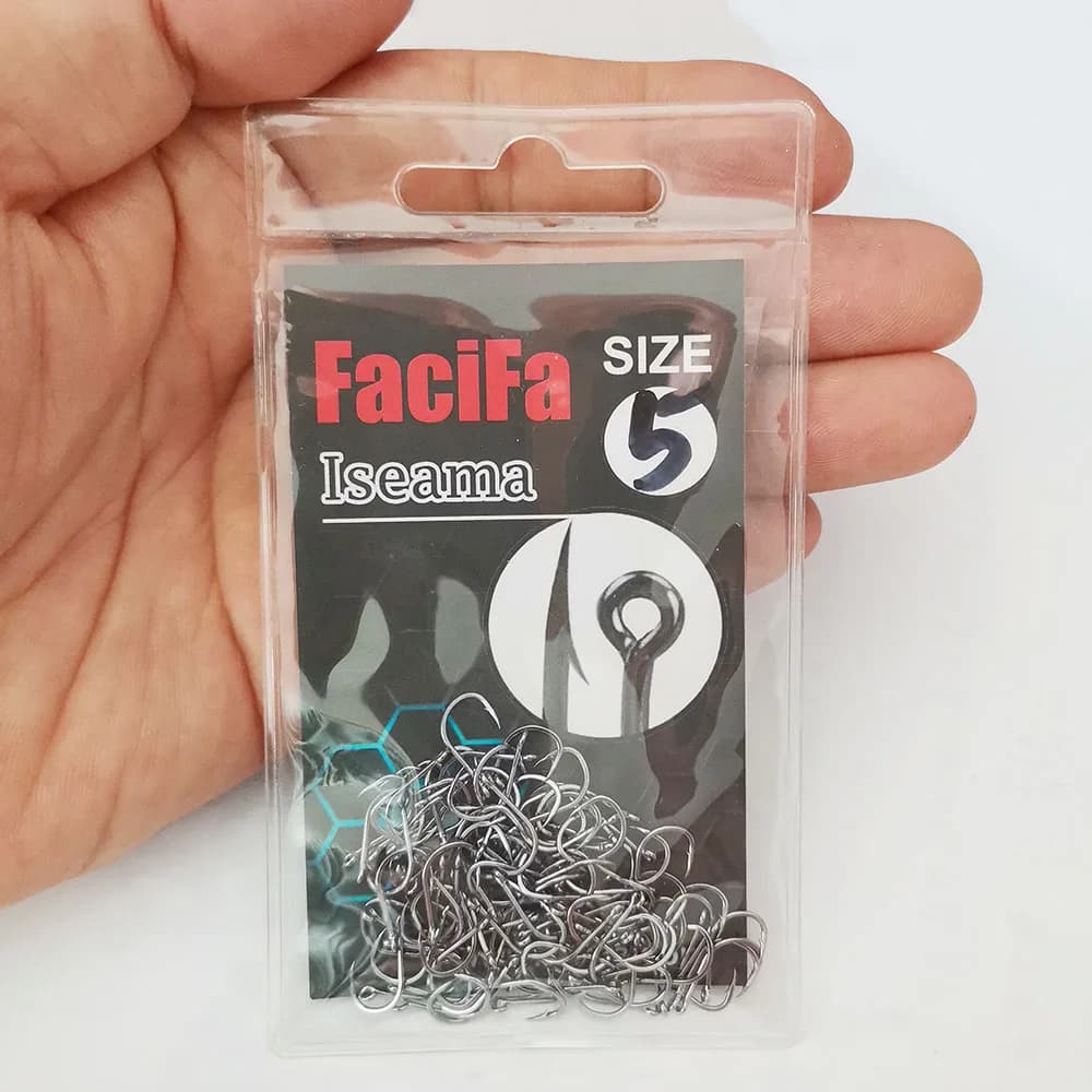 100 hameçons circle Iseama pêche carpe - Crochets japonais barbelés pour montages fly fishing