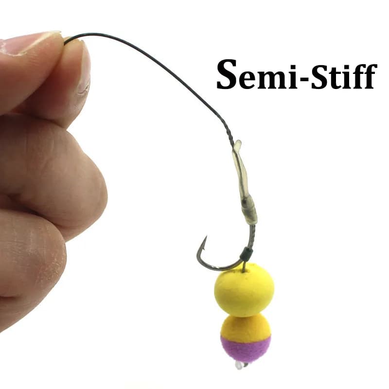 Ligne de pêche carpe gainée 5 mètres pour hair rig, résistance 15 à 35 livres, bas
