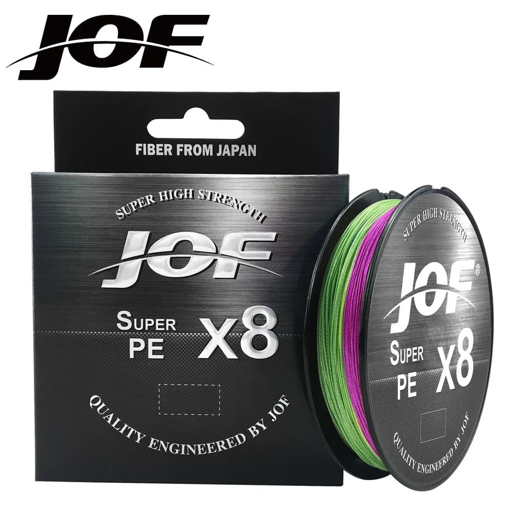 Ligne de pêche PE JOF 8 tresses multifilament 150m 300m 500m pour tracas résistance 15 à 100LB
