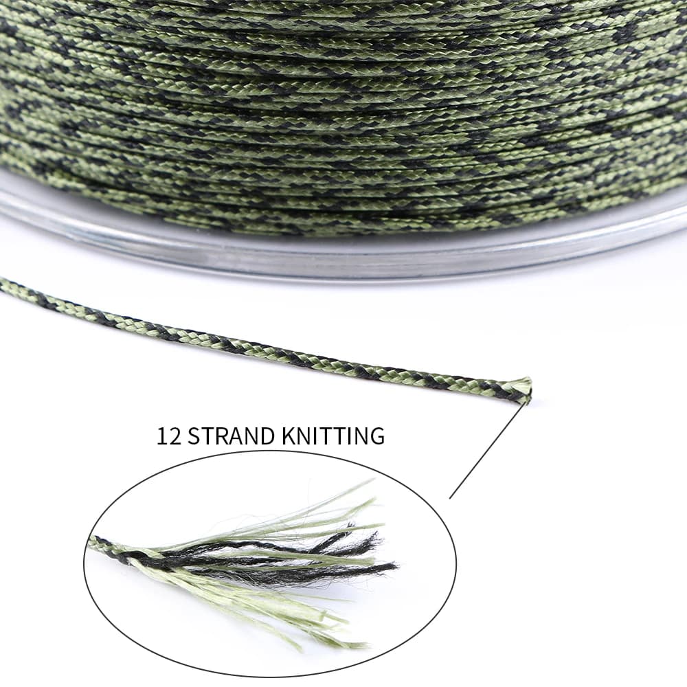 Ligne tressée D-braid Angryfish 12 brins 100m camouflage pour pêche carpe haute endurance