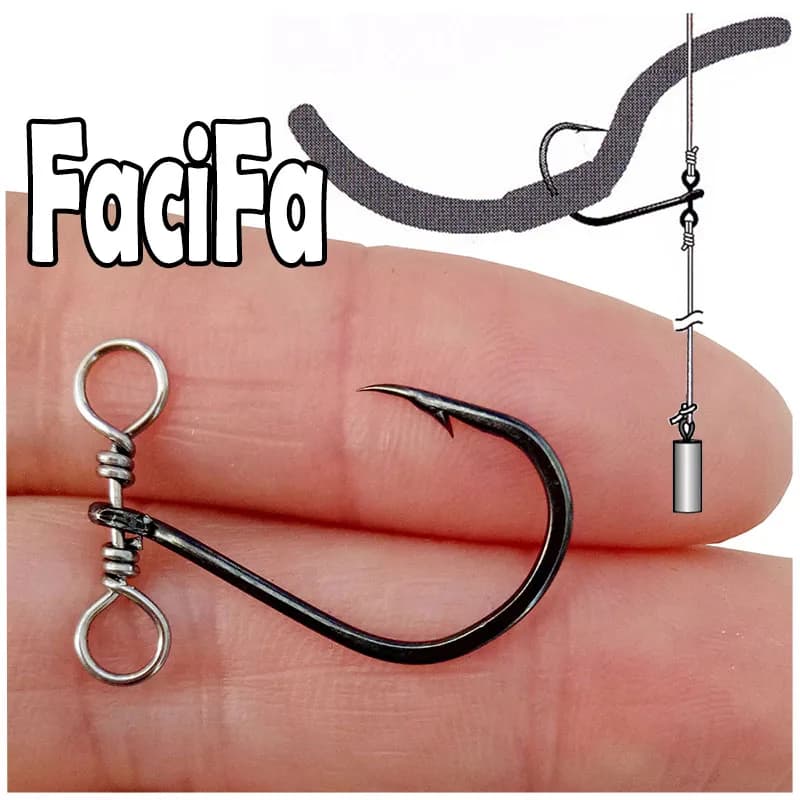 20 hameçons Drop Shot avec émerillon intégré - Technique pêche verticale pour black bass et perche