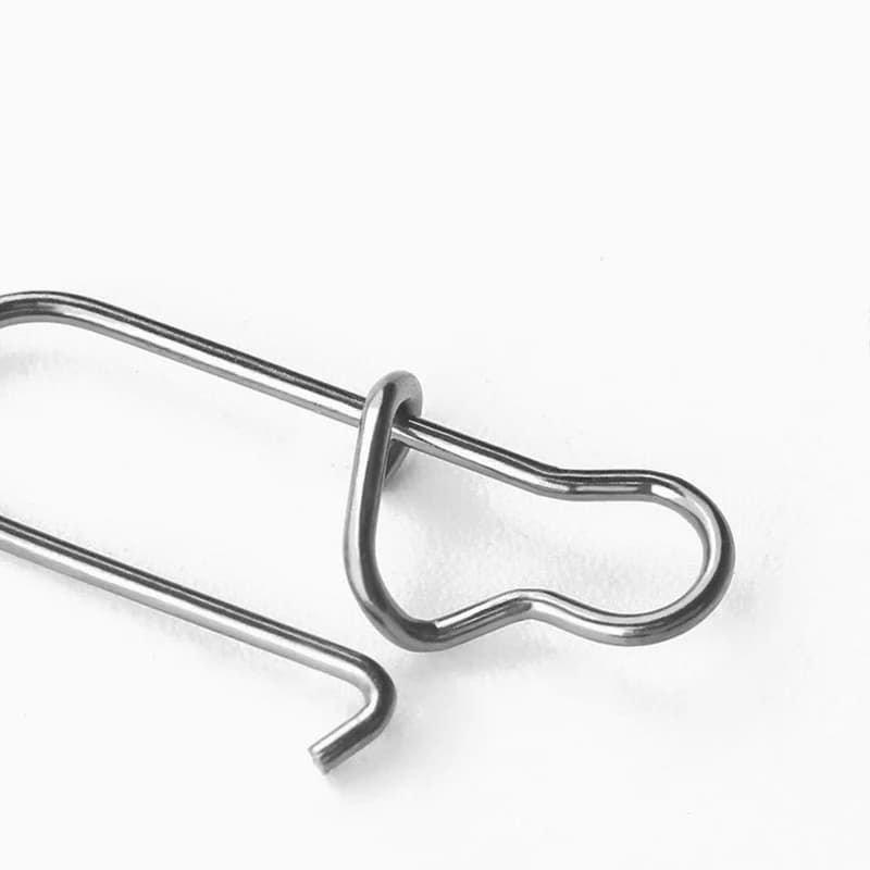 50 ou 100 pièces agrafes pêche inox à verrouillage rapide pour leurres et émerillons - Accessoires montage