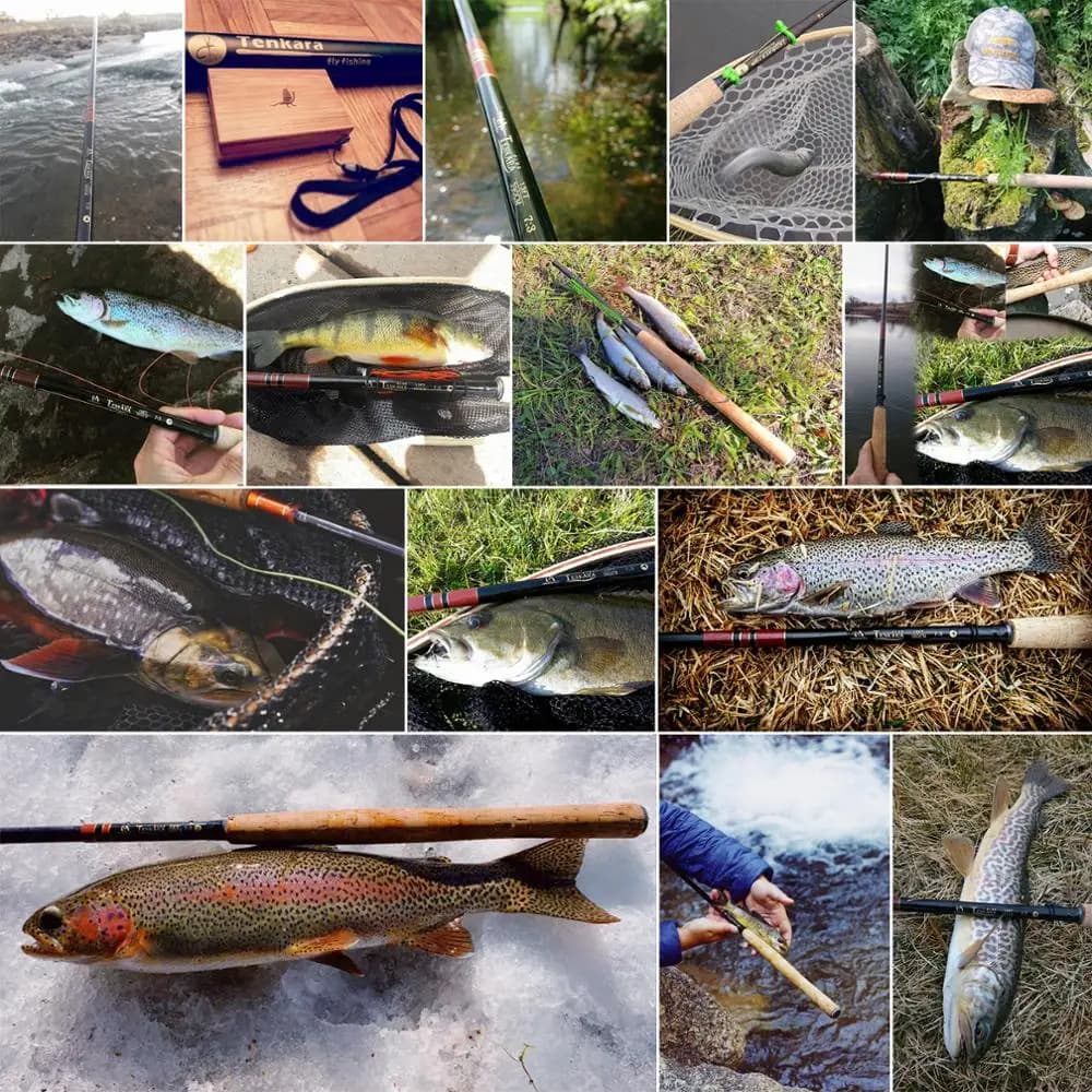 Canne Tenkara télescopique Maximumcatch 9-13ft action rapide, 9 segments pour pêche à la mouche nomade