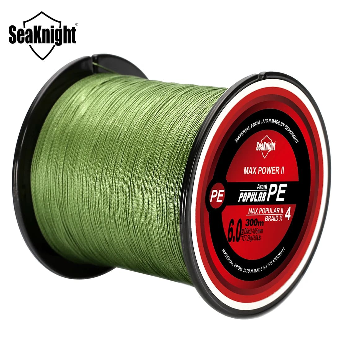 Ligne de pêche SeaKnight TriPoseidon 4 brins 300M PE 8-60LB multifilament carpe fluide et résistante