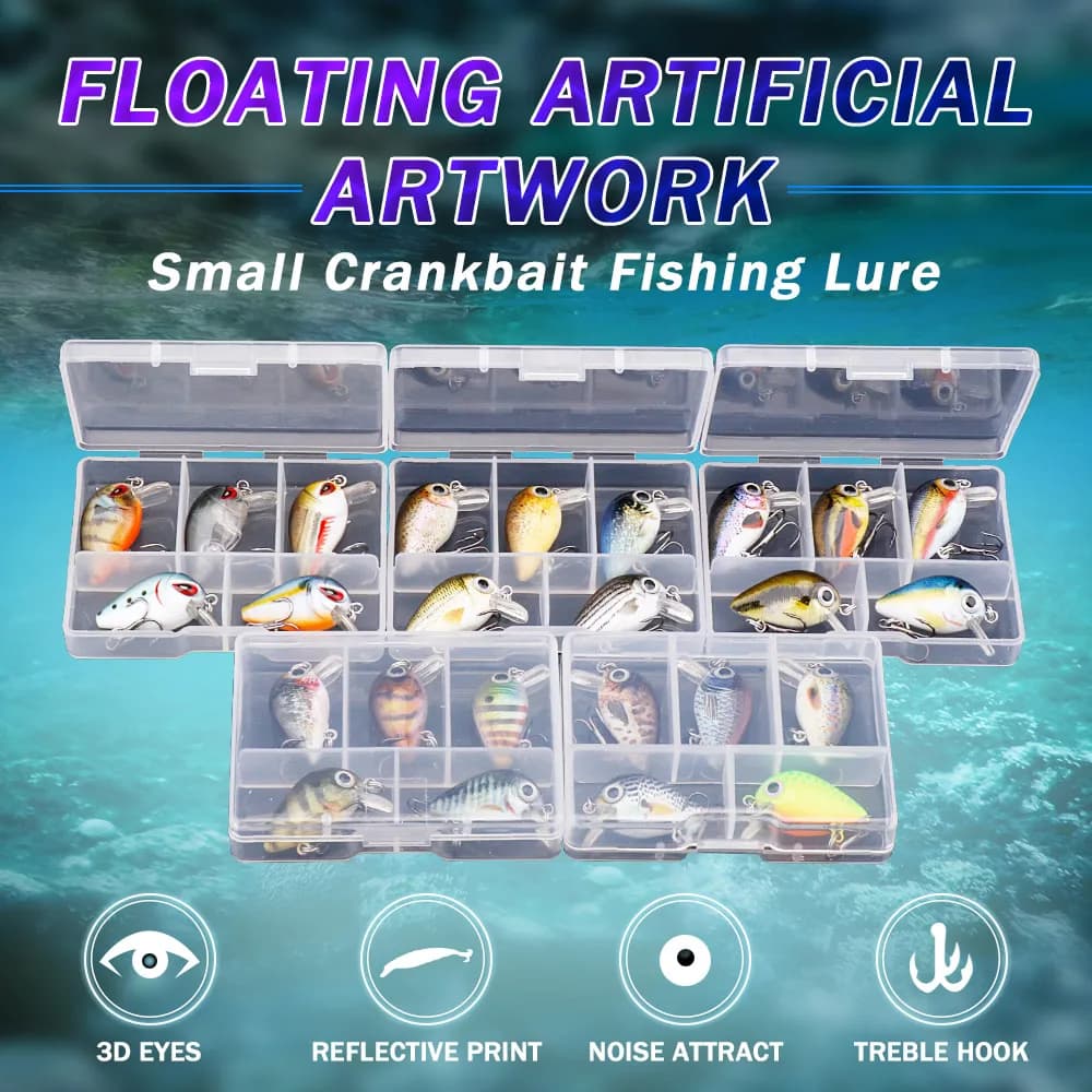 Set 5 mini leurres GOBASS 3cm 1.5g pour pêche du brochet et black bass - Leurres artificiels
