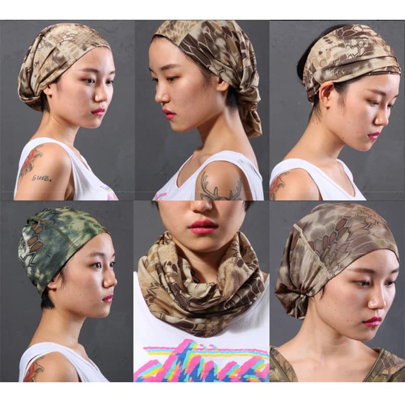 Bandana camouflage multifonction masque cou visage pêche vélo randonnée protection