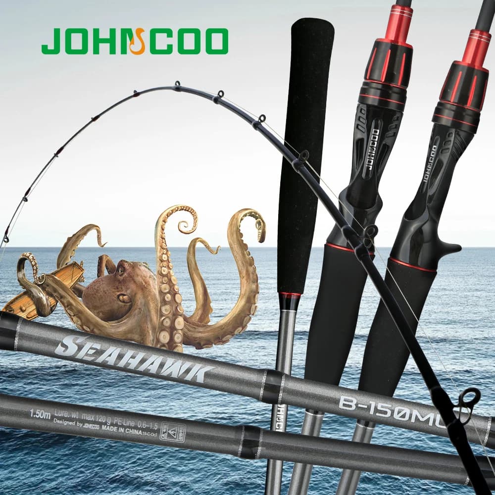 Canne seiche JOHNCOO super légère mer - 1.5-1.6m ML max 120g - Pour pêche bateau et jigging sensible