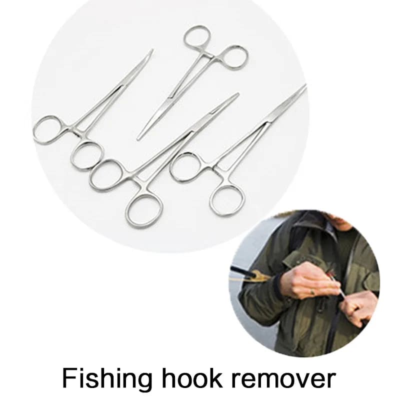 Pince à poissons multifonction 7 tailles avec pince courbe coupe-fil dégorgeoir et ciseaux