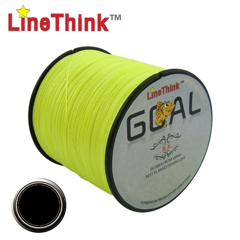 LineThink GOAL Ligne tressée Japon 100% PE 8-100LB - 100M à 500M multifilament durable pour pêche sportive