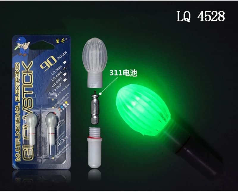 Lot de 4 bâtons lumineux électroniques étanches LQ4535 LQ4550 - Lampe à attirer les poissons pour pêche nocturne