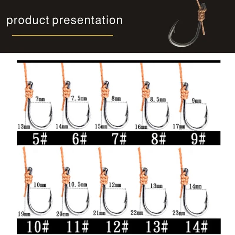 Hameçon acier carbone avec 5 petits hameçons swivel rigs pêche fond ksbing astring of hooks