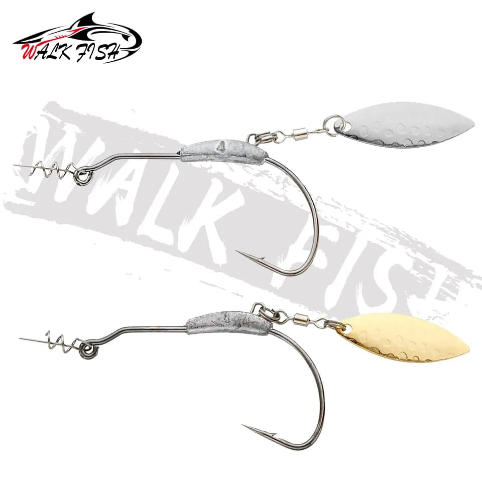 Leurre métal cuiller WALK FISH 3 à 9g avec hameçon offset anti-rotation et séquins pour pêche aux leurres