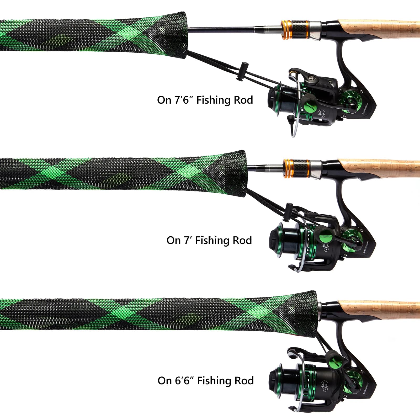 Protection cannes Bassdash manchons housses jusqu'à 7-1/2ft spinning casting transport