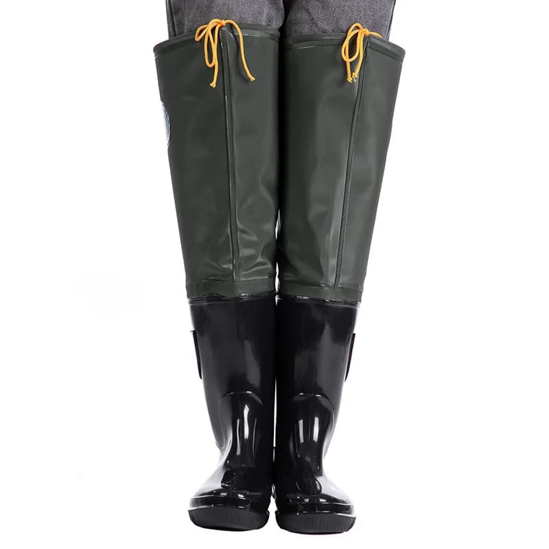 Waders de pêche renforcés imperméables - Pantalon multi-usage avec chaussures antidérapantes intégrées