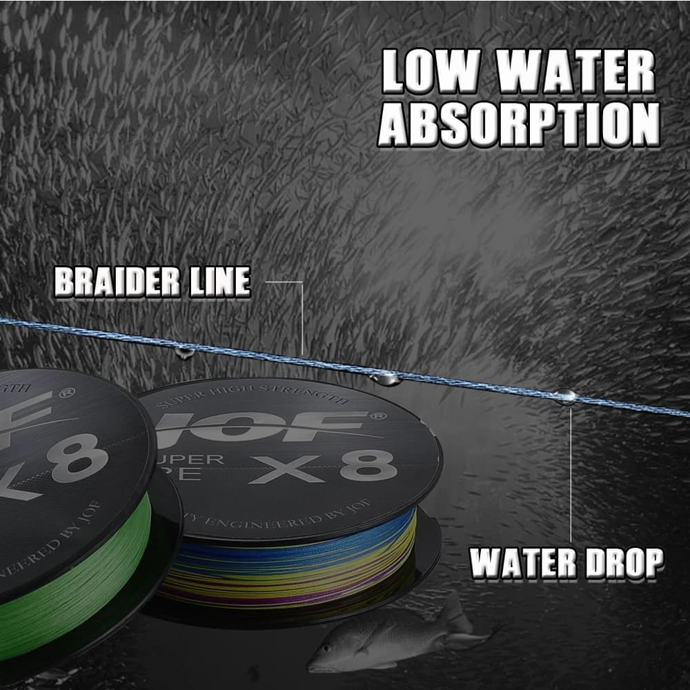 Ligne tressée JOF X8 II 8 brins 500m PE multifilament - Lisse et puissante pour pêche en mer et eau douce