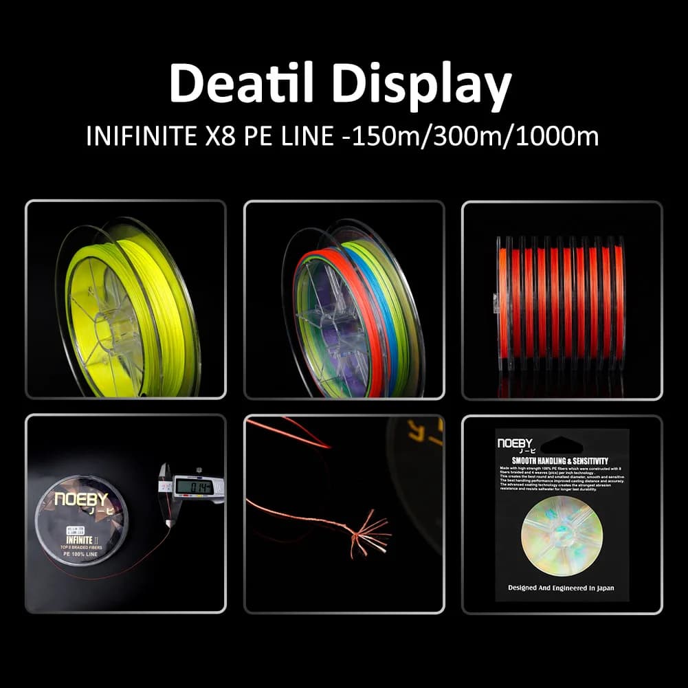 Ligne tressée NOEBY PE X8 150m-300m 1-103LB - Résistance extrême et anti-usure pour pêche sportive intensive