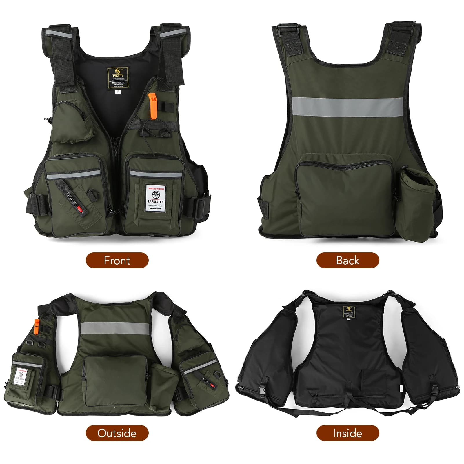 Veste de pêche professionnelle homme avec flottabilité - Gilet de sauvetage portable multi-poches étanche 2022