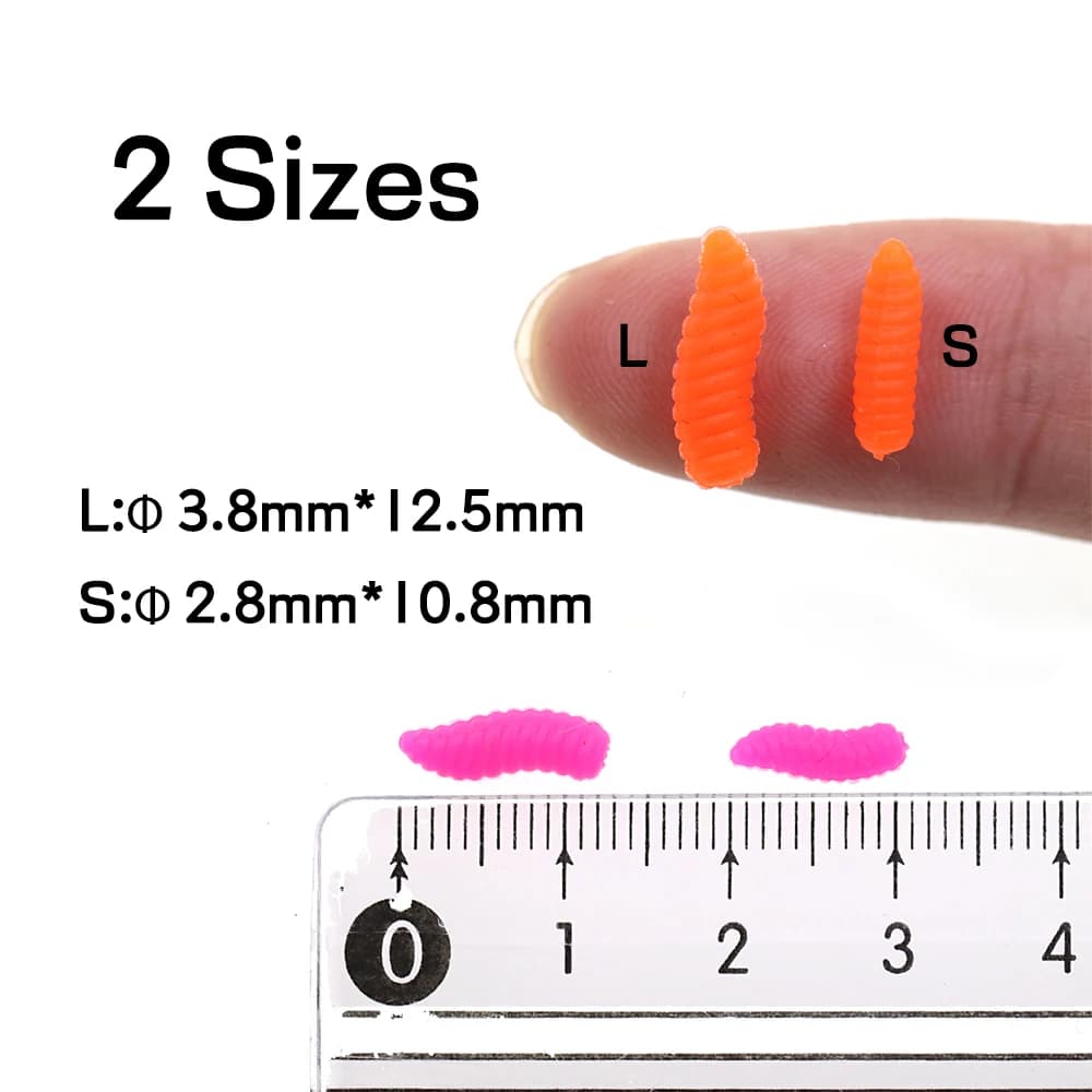 Asticots flottants artificiels Bimoo pour method feeder - 100 pièces 5 couleurs - appâts carpe