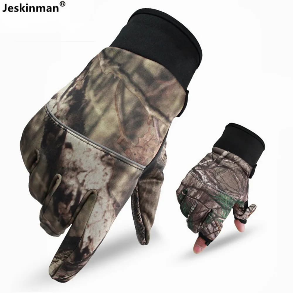 Gants bioniques camouflage arbre pour pêche automne hiver anti-dérapants et thermiques
