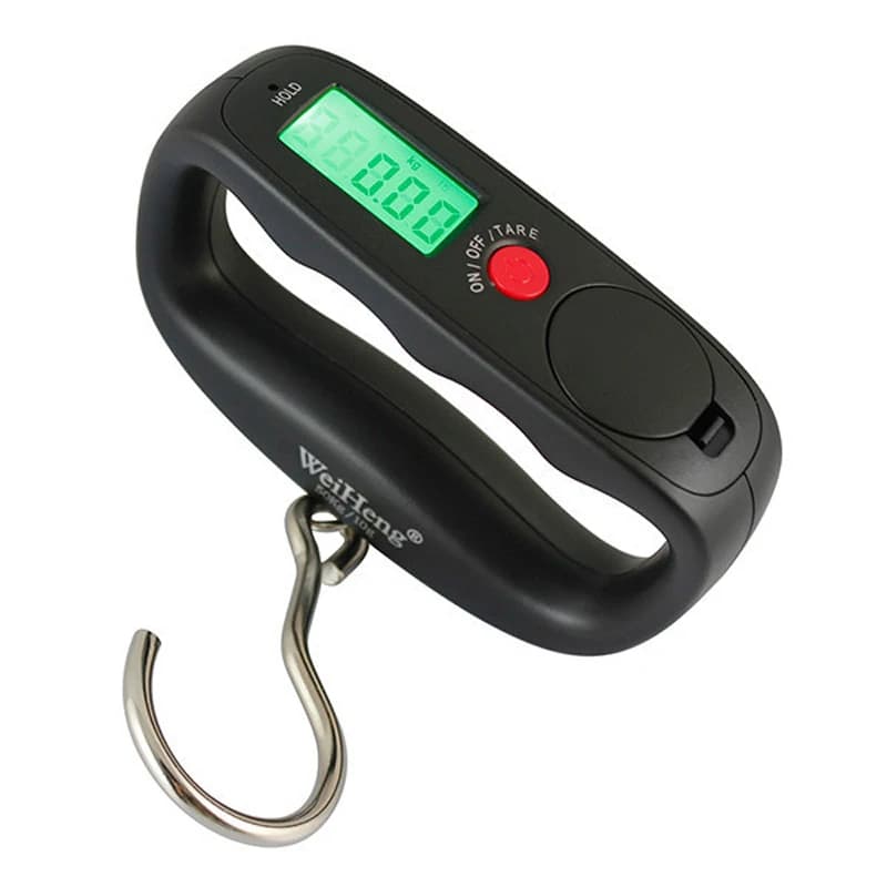 Balance digitale portative HPff 50kg/10g avec écran LCD rétroéclairé - pêche, bagages, crochet