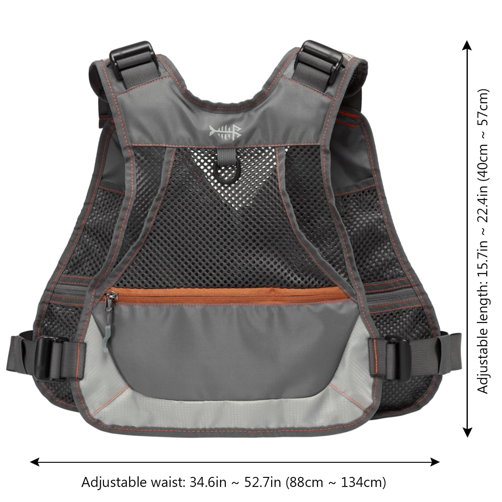 Gilet de pêche à la mouche Bassdash FV09 pour enfant et adolescent, taille ajustable et multiples
