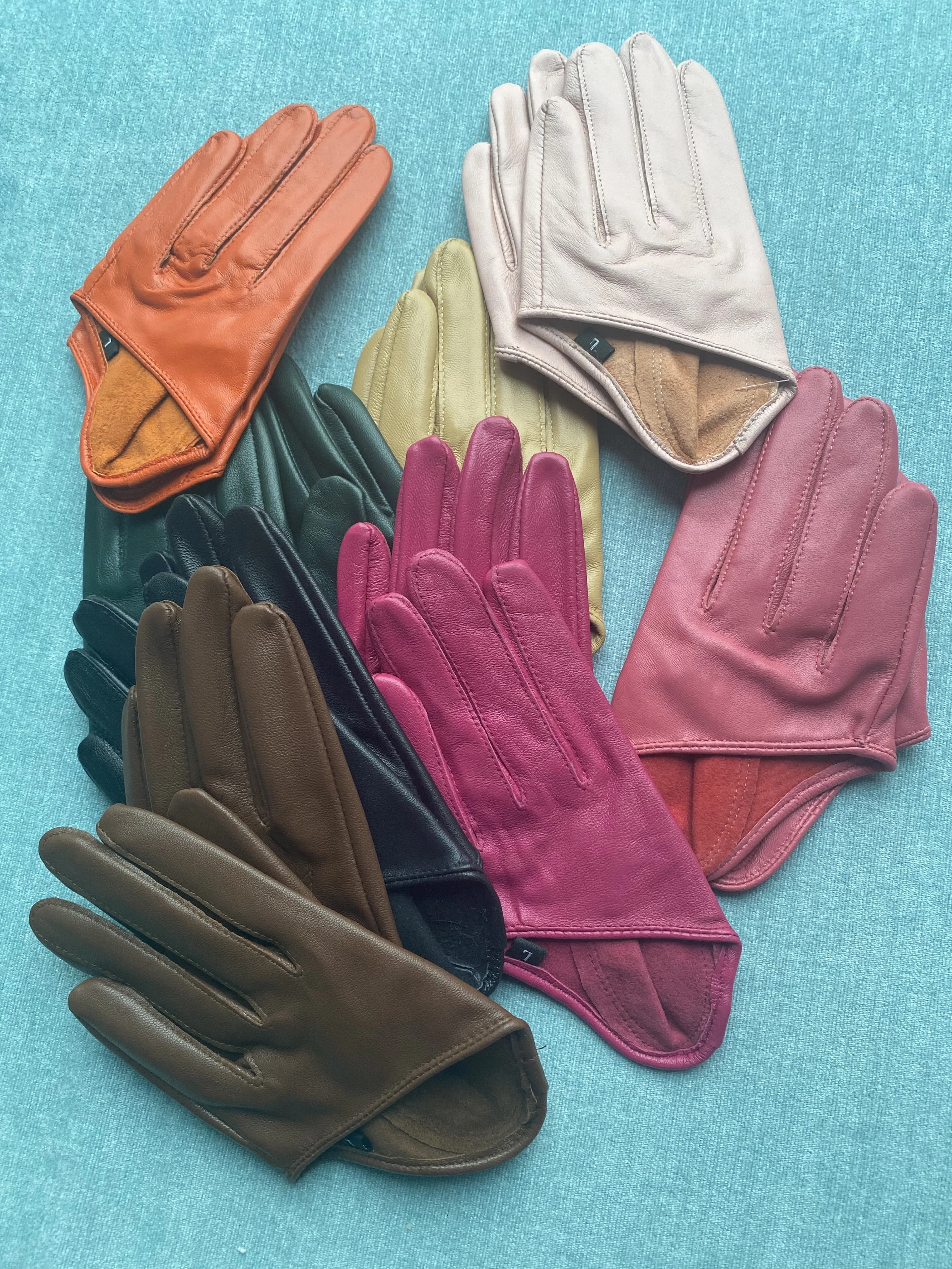 Gants de pêche femme cuir véritable mouton design court mi-paume 8 couleurs pour pêche automne-hiver