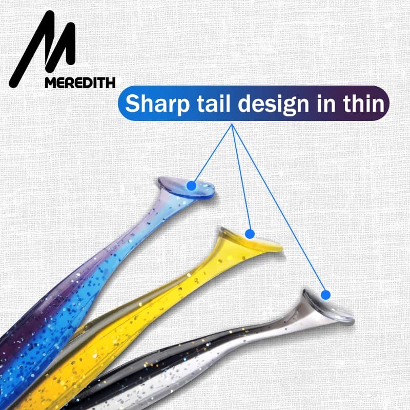 Leurres souples MEREDITH Easy Shiner 50-130mm shad double couleur pour bar et carnassiers