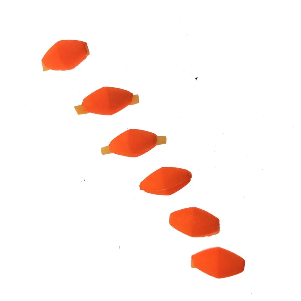 Indicateurs de touche fluorescents orange/jaune pour pêche à la mouche - 6 tubes en mousse haute visibilité