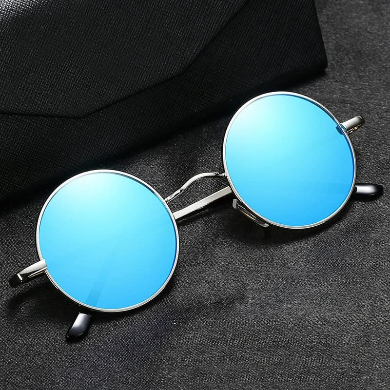 Lunettes de soleil polarisées RUOBO rétro pour pêche et conduite - Cadre métal rond unisexe UV400