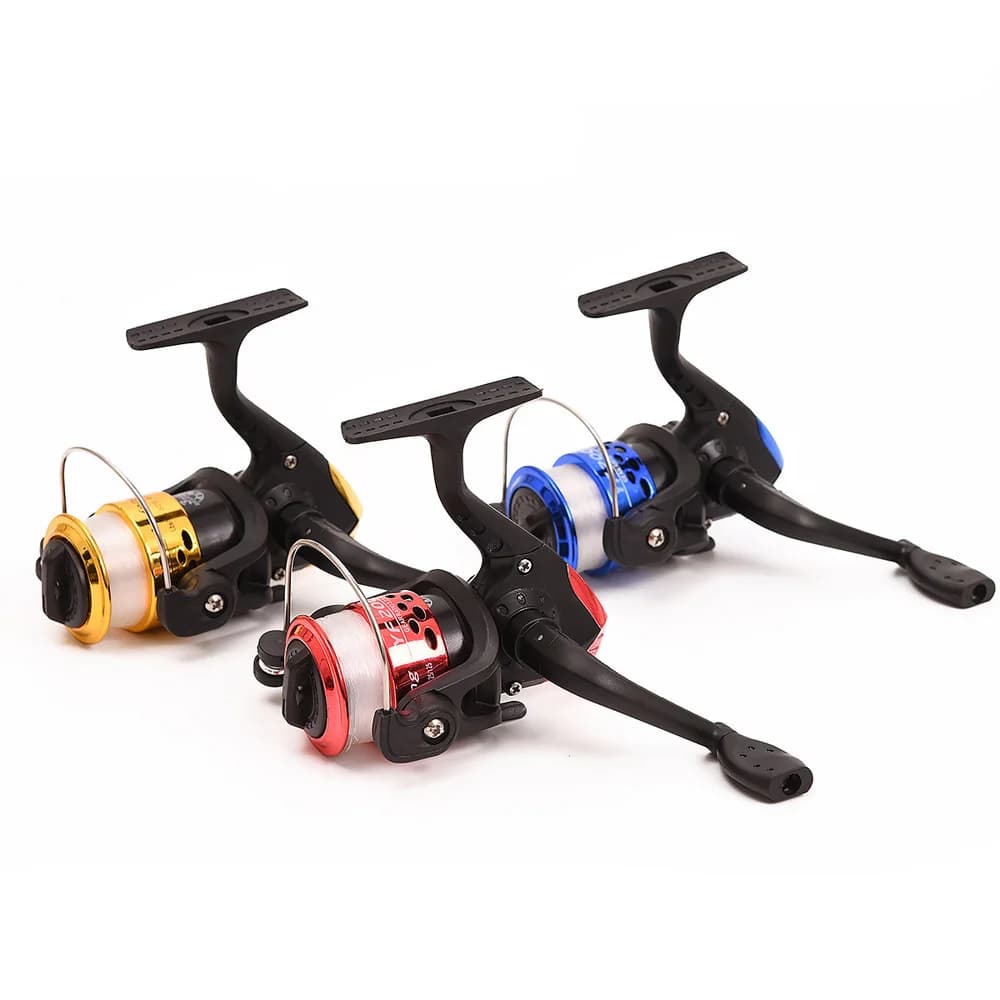 Moulinet de pêche ultraléger pliant 5.2:1 avec grande bobine de 60m et roulette de ligne pour lancer appâts