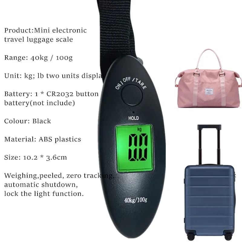 Balance digitale pêche 40kg 50kg crochet rétroéclairée pour peser poissons et bagages voyage