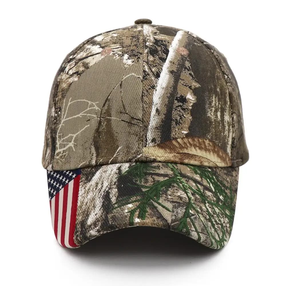 Casquette snapback camouflage drapeau américain KOEP pour pêche et chasse - Modèle unisexe
