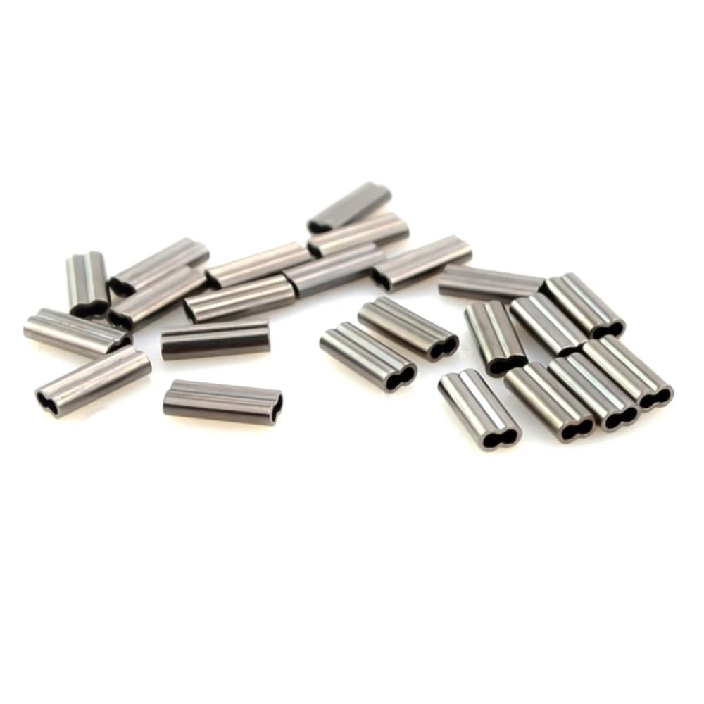 50 pièces de manchons à sertir en cuivre double pour tubes et fils de pêche, accessoires de raccordement