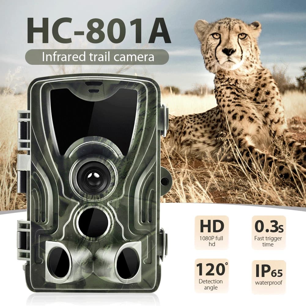 Caméra de traque LCD 2.0 pouces 20MP 1080P HC801A - Surveillance faune sans fil étanche vision nocturne