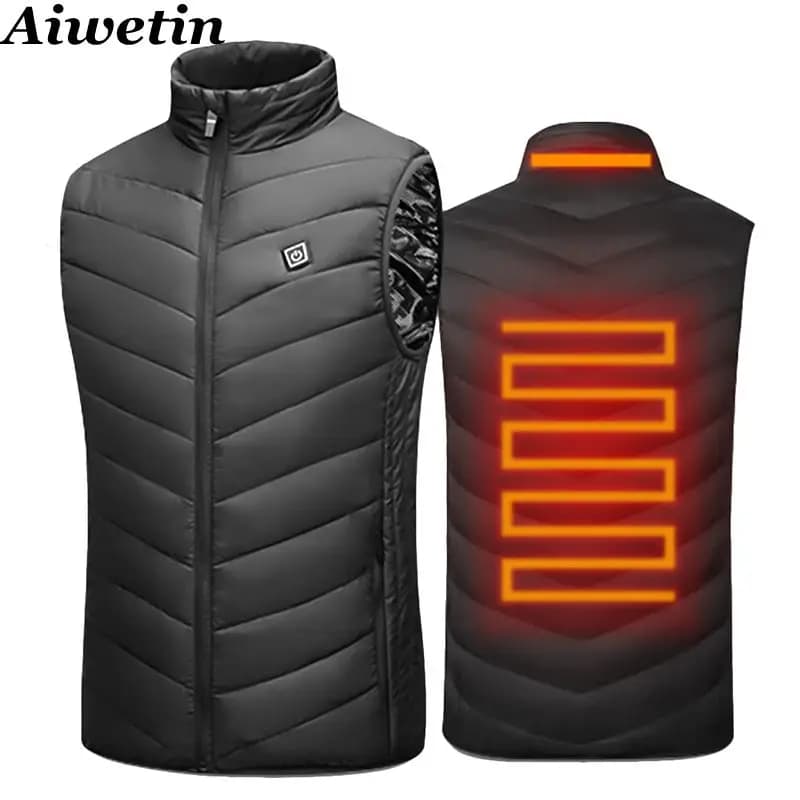 Veste chauffante USB homme 17 zones infrarouge - Hiver, randonnée, sports - Taille 5XL grande