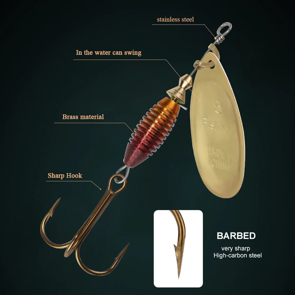 Leurre métallique spinner Fish King 4g-14g - Appât dur qualité supérieure pour la pêche du brochet et sandre