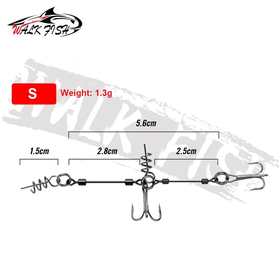 Hameçon triple Stinger WALK FISH pour gros shad - Connecteur à vis pour pêche du brochet et perche