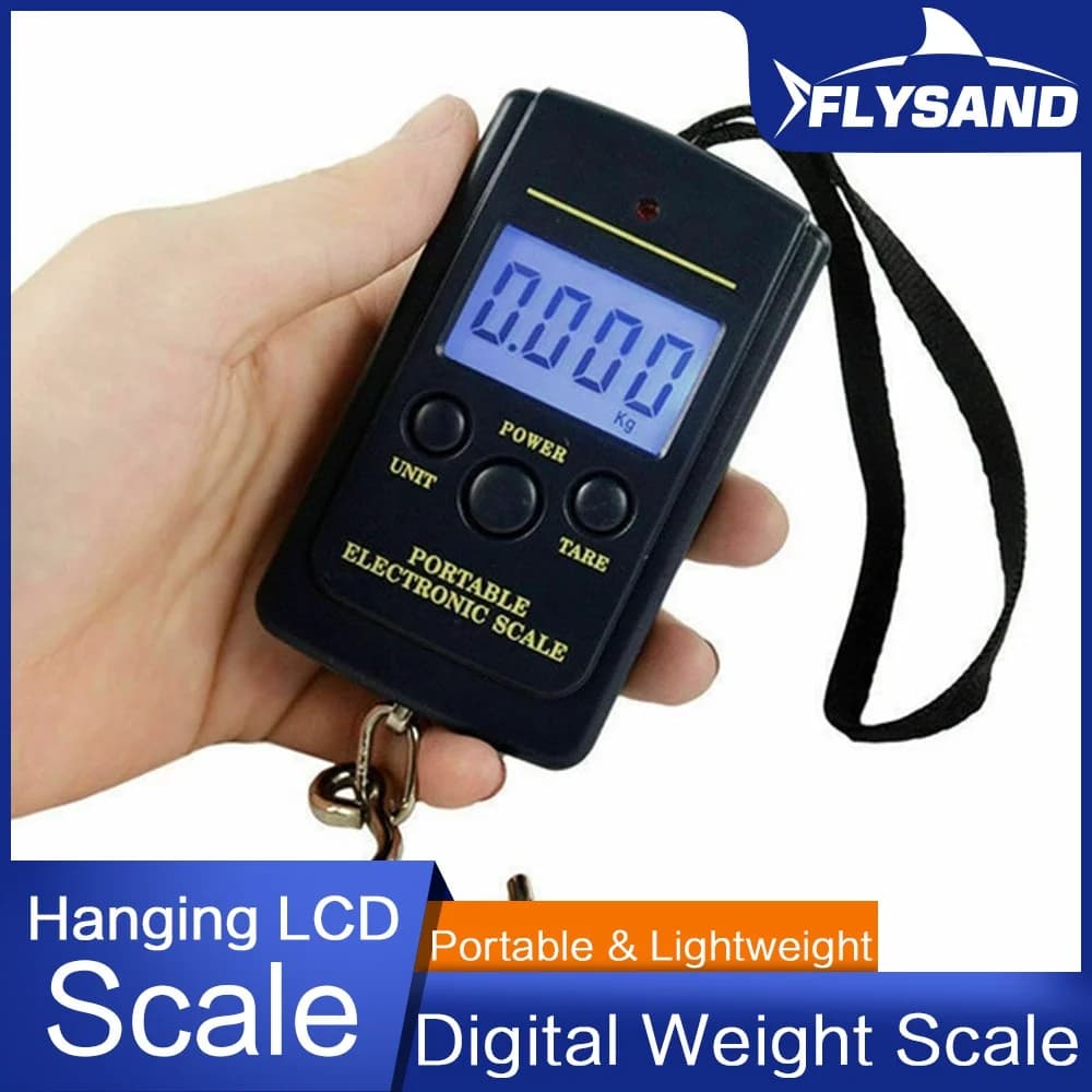 Mini balance digitale FLYSAND 40kg x 10g pour pêche et bagages - pèse-bagages électronique à crochet