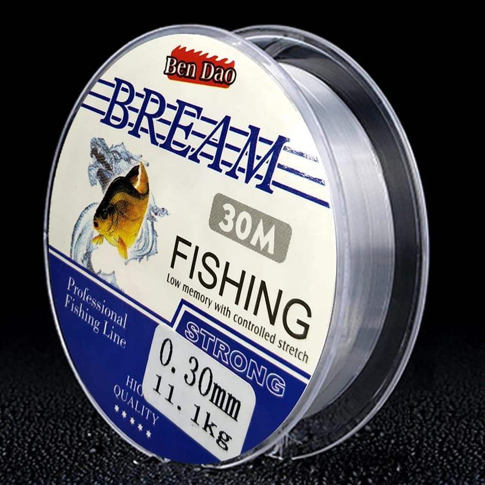 Ligne de pêche monofilament nylon Japon extra résistante 30M pour brème carpe et mer 0.08-0.30mm