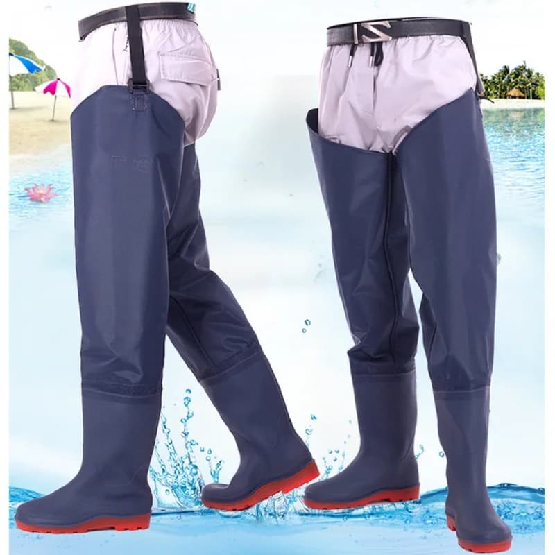 Pantalon cuissardes de pêche résistant avec bottes longues antidérapantes pour la pêche en rivière