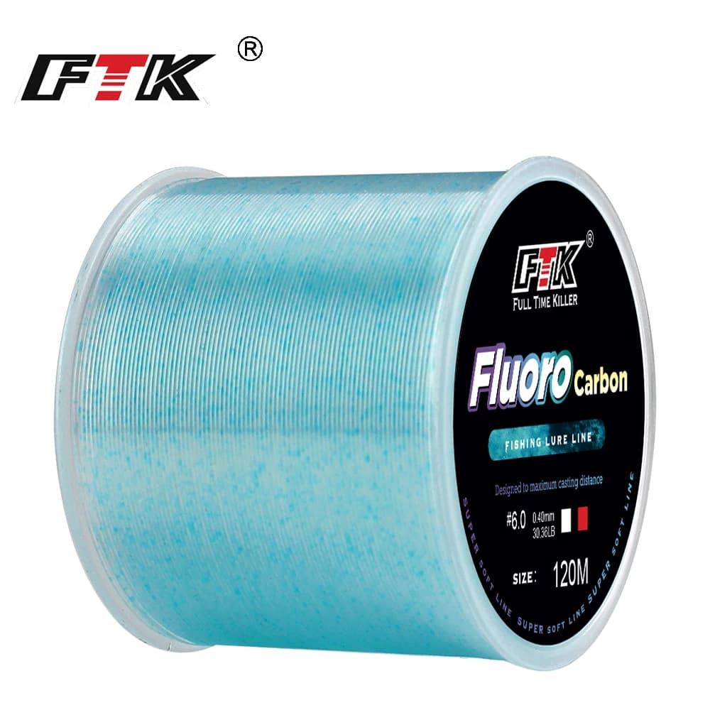 Ligne de pêche FTK 120m fluorocarbone tachetée invisible - 0.20mm-0.50mm 4.13LB-34.32LB ligne spotted