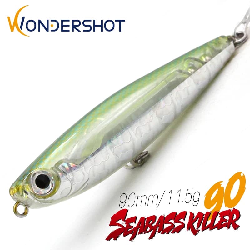 Leurre Wondershot D02 90mm 11.5g tueur de bars 2024 appât artificiel wobbler pour pêche de la carpe et carnassiers