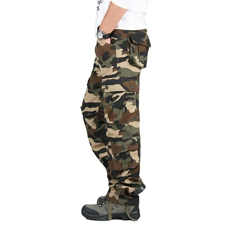 Pantalon cargo tactique travail homme - Randonnée chasse pêche - Coton lourd durable camouflage