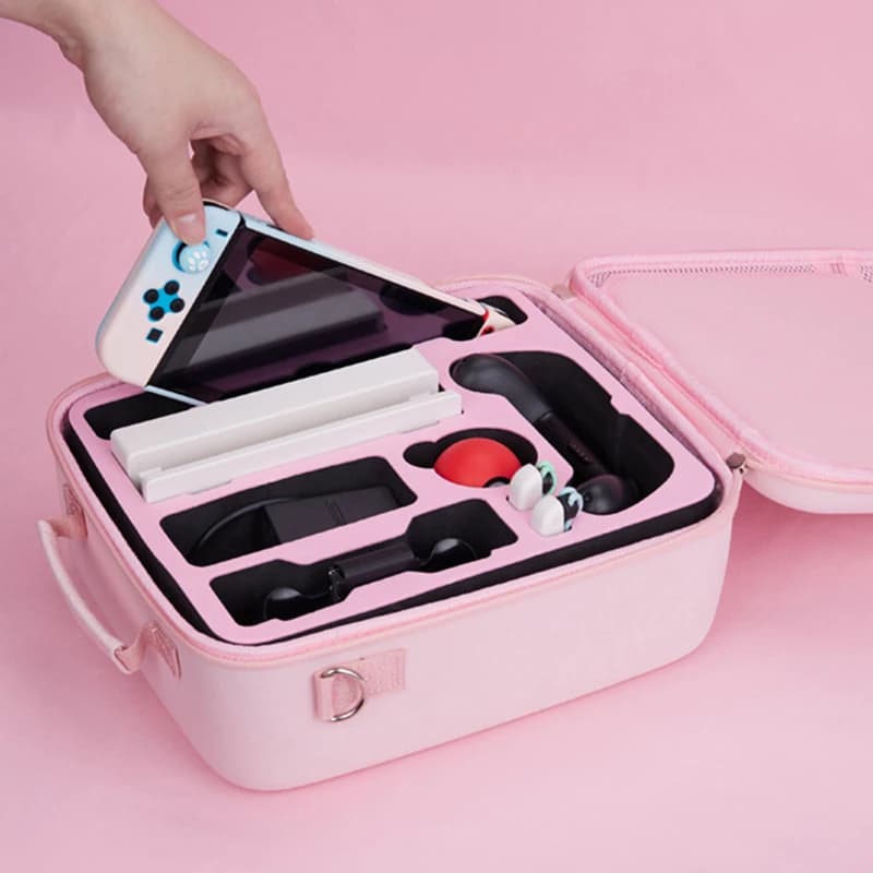 Grande housse de voyage Nintendo Switch OLED - Coque rigide rangement manettes accessoires jeux