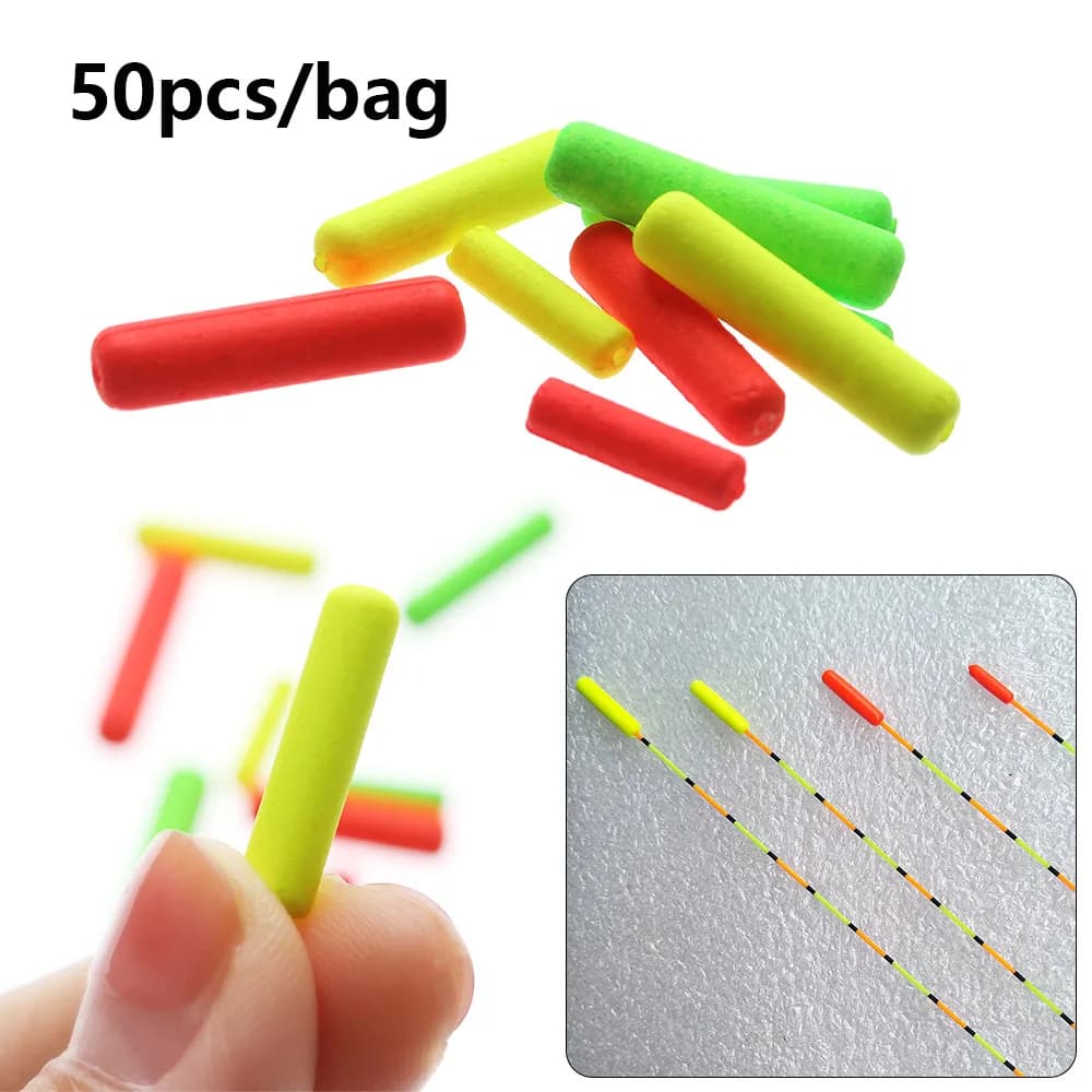 50 flotteurs mousse boules ovales légers pour montage de lignes - accessoires pêche perles
