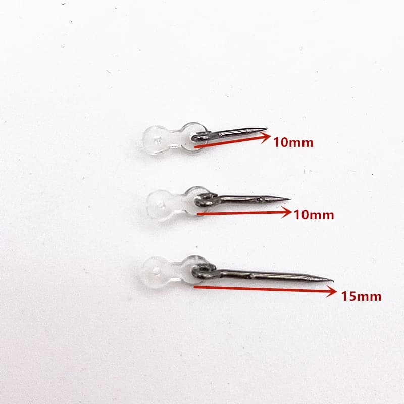 Pointe métallique pour appâts carpe - Spike droit avec élastique transparent et montage Ronnie rig