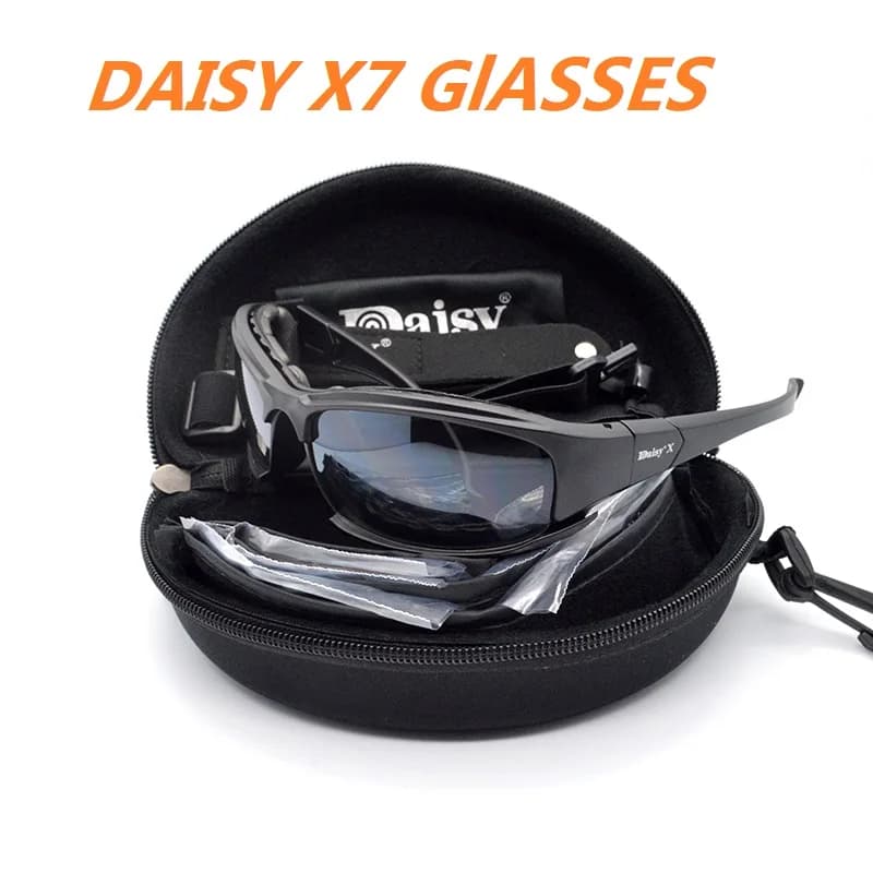 Lunettes Daisy X7 polarisées 4 verres interchangeables pour pêche, airsoft, randonnée - Hommes