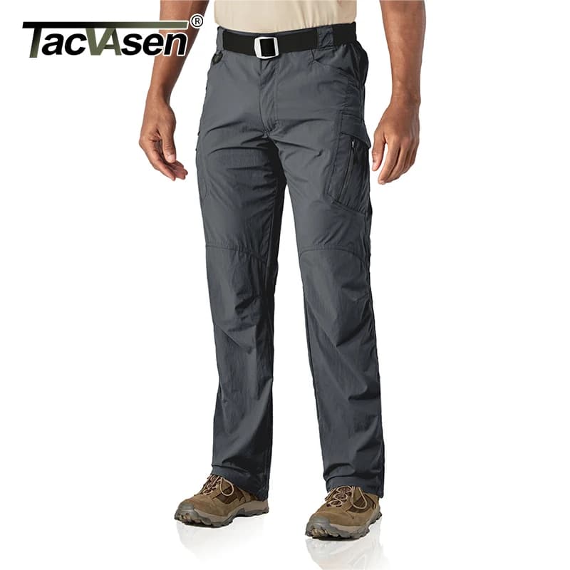 Pantalon cargo pêche été séchage rapide stretch léger multi-poches pour homme randonnée