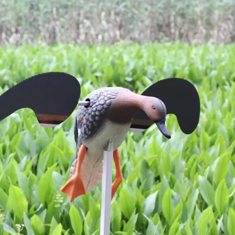 Leurre canard volant électrique télécommandé - Canard colvert avec pied support pour chasse
