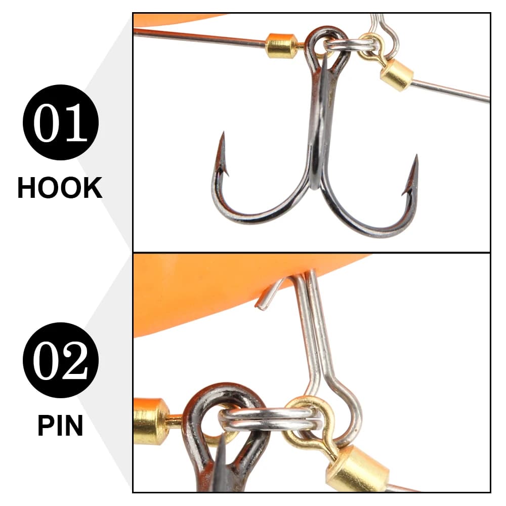 Montage Spin Rig avec Hameçons Double pour Brochet et Leurres Souples Shad Belly Stinger